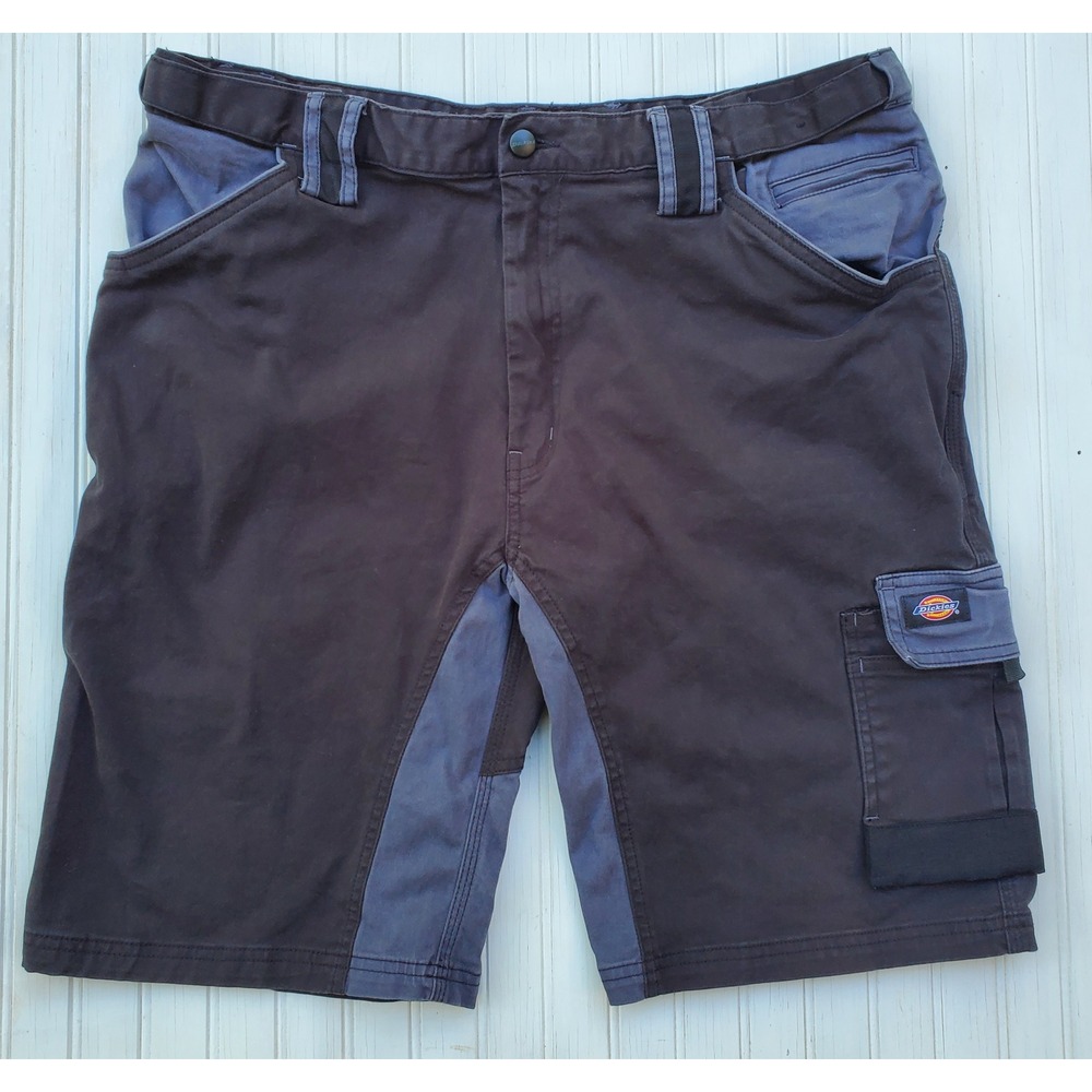 Dickies Mens Utility Cargo Shorts Black and Gray Workwear Size 40‎ Reflective